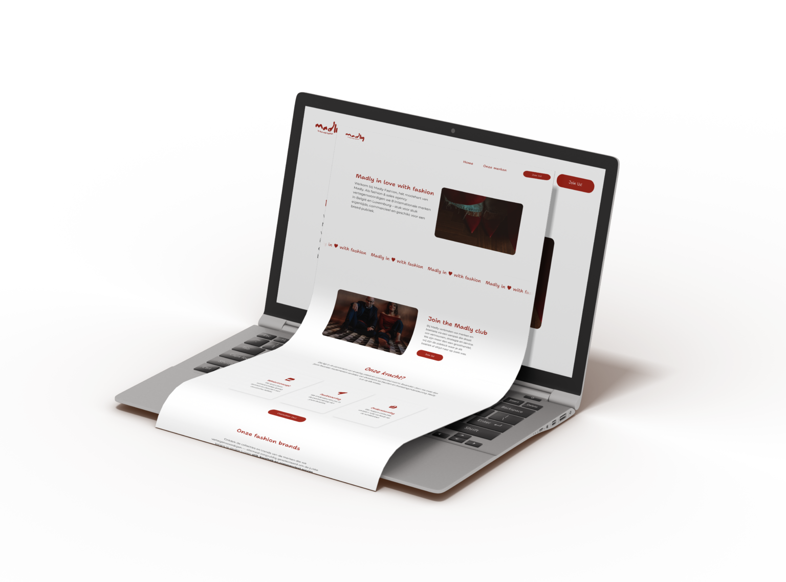 Laptop showing a website built by Motiv Marketing