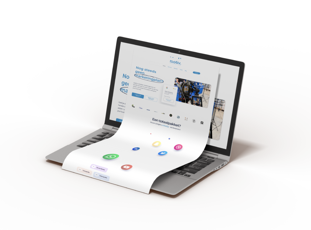 Website van Motiv Marketing op laptop en smartphone