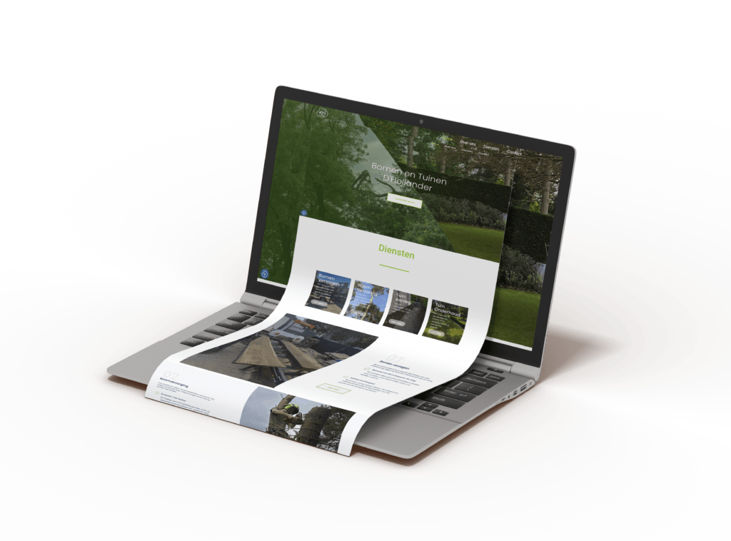 Website van BTD Hollander op laptop en smartphone