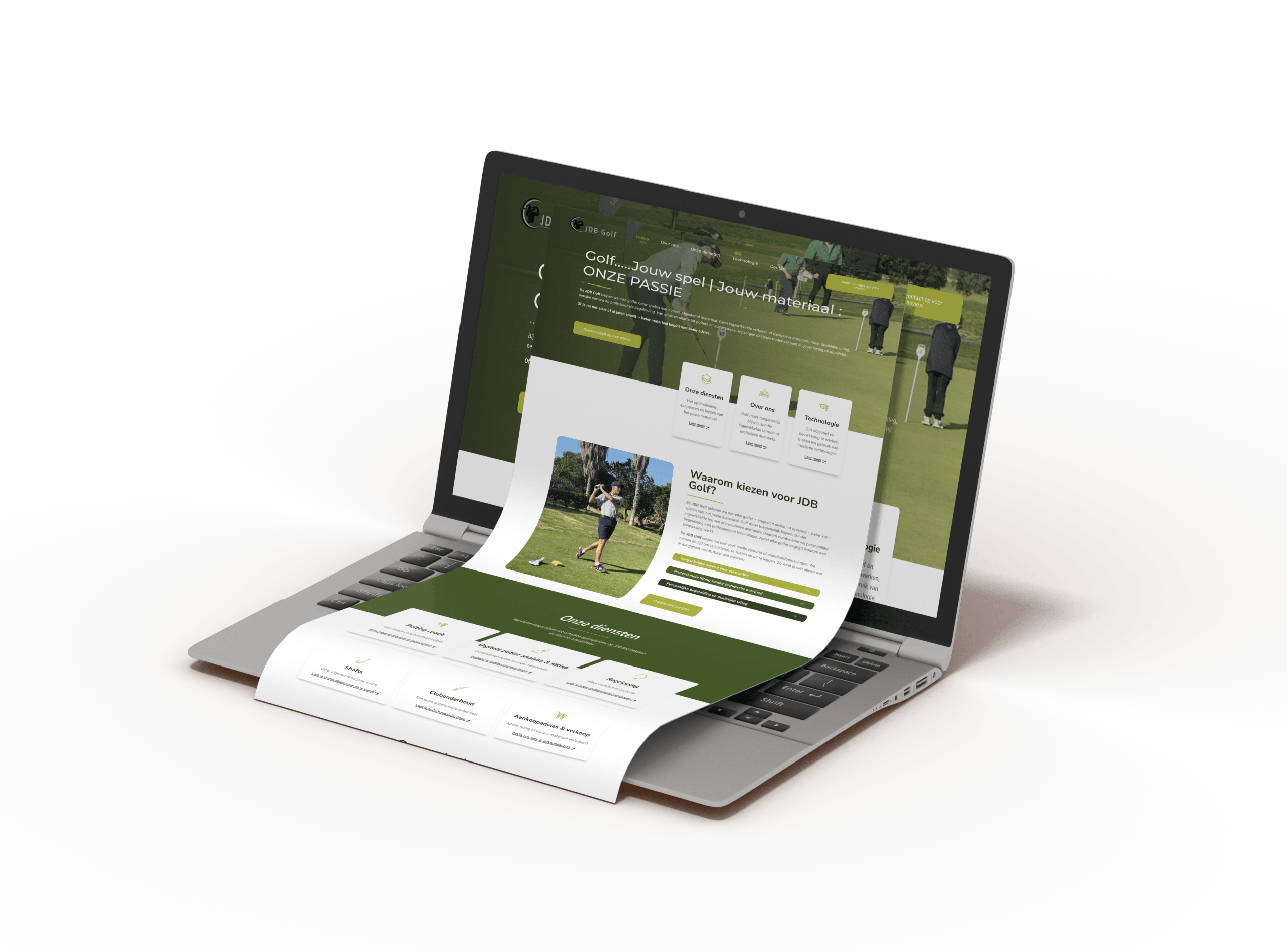 Website van JDB Golf
